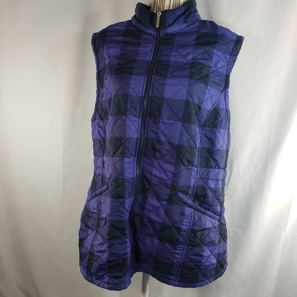 Bit & Bridle Jackets & Blazers - Bit & Bridle Purple & Black Quilted Vest Size 1X